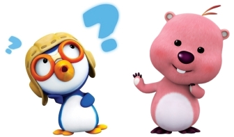 blue-puzzled-pororo-and-pink-happy-loopy-waving